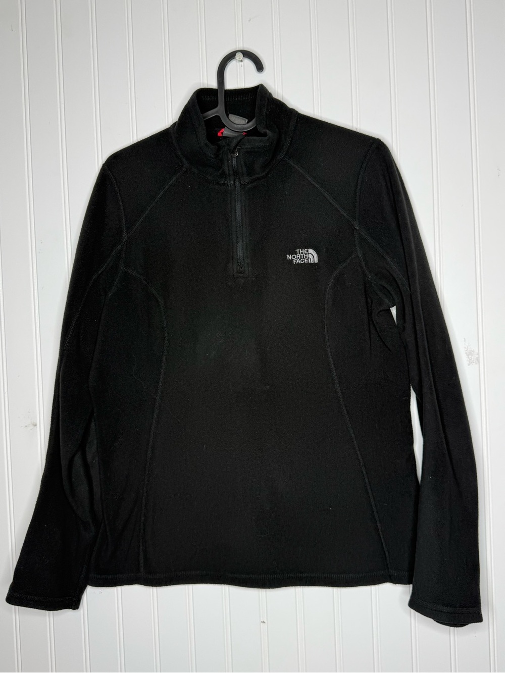 The North Face Womens Fleece Quarter Zip Pullover Black Sweater Size Medium
